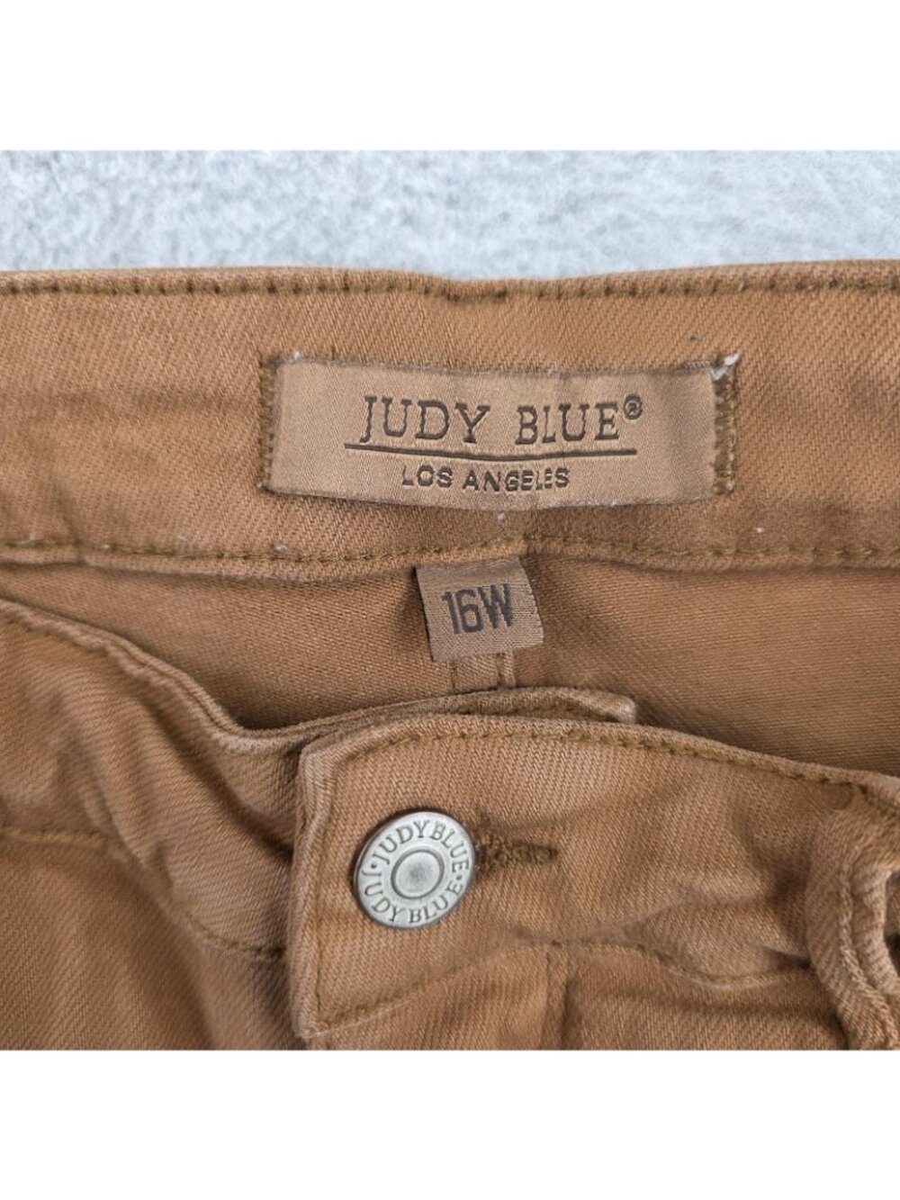 Judy Blue Flare Jeans Womens 16W Brown Stretch Denim Frayed Hem Plus Size - Picture 3 of 10